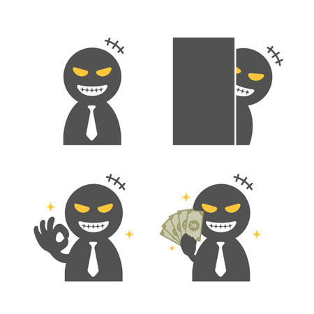 Vector illustration set of cheater ( scammer , stalker, swindler )のイラスト素材