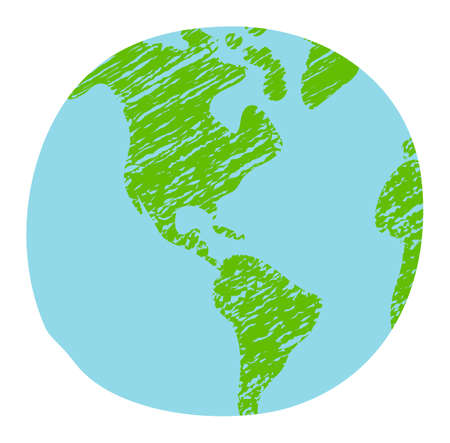 Chalked vector grunge earth (world map, globe)  illustrationのイラスト素材