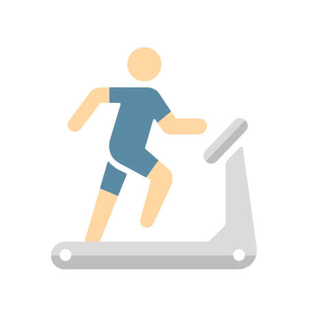 Treadmill, training, sports gym, exercise vector icon illustrationのイラスト素材