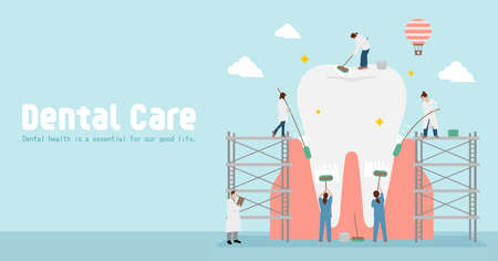 Dental health care concept vector banner illustrationのイラスト素材