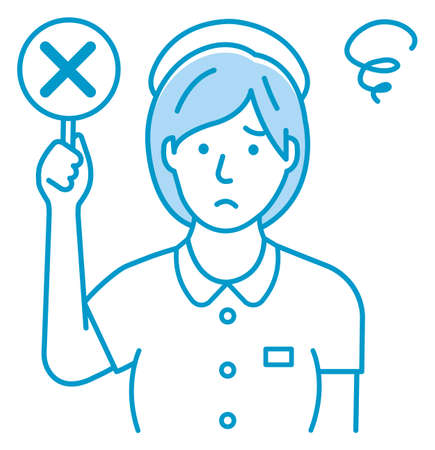 Nurse showing placard vector illustrationのイラスト素材