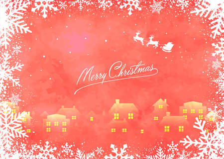 Christmas card template vector illustration ( snow crystal frame )のイラスト素材