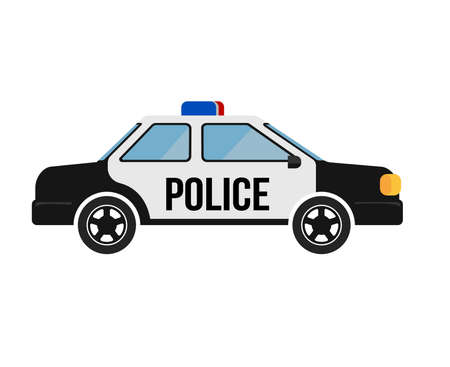 American police car vector illustration (side view )のイラスト素材