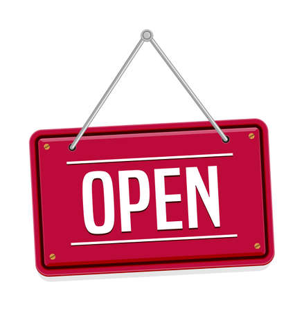 Open icon illustration set for ecommerce site etc. (hanging signboard motif )のイラスト素材