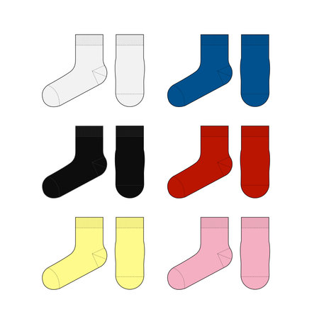 Socks template vector illustration set ( front & side view)のイラスト素材