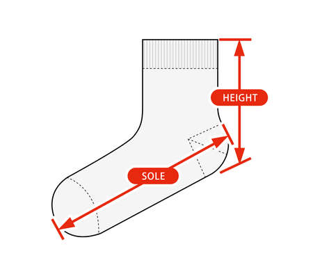 Clothing size chart vector illustration ( Sock )のイラスト素材