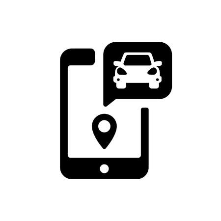 Taxi (cab) app, ride share app vector icon illustrationのイラスト素材