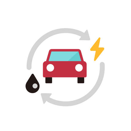 HEV ( hybrid electric vehicle ) vector icon illustrationのイラスト素材