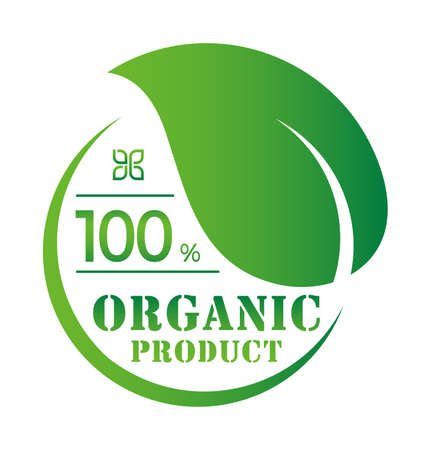 Organic, healthy natural and eco product  label illustrationのイラスト素材