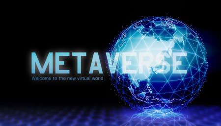 Metaverse motif web banner illustrationの写真素材