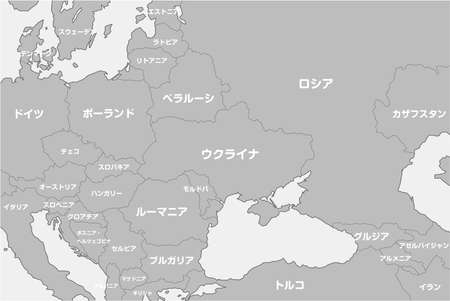 Map illustrations of Ukraine, Russia and neighboring countries ( Japanese)のイラスト素材