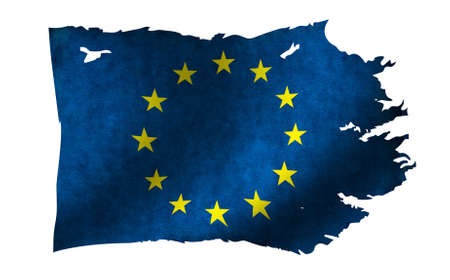 Dirty and torn EU (European union ) flag illustrationの写真素材