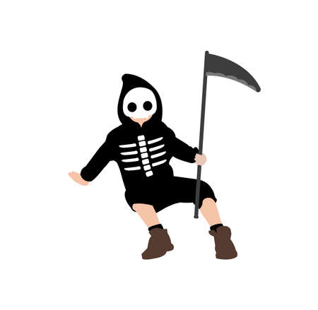 Happy Halloween  costume kids illustrationのイラスト素材