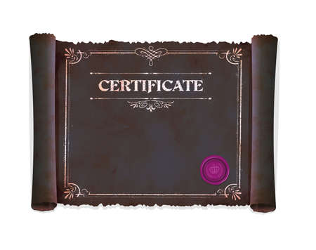 Old papaer with vintage certificate frame template illustrationのイラスト素材