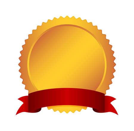 Medal and ribbon template vector illustration ( text space, design space)のイラスト素材