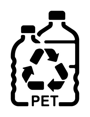 Recycling Symbols For Plastic. Vector icon illustration ( plastic bottle )のイラスト素材