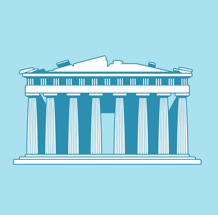Parthenon temple - Greece | World famous buildings vector illustrationのイラスト素材