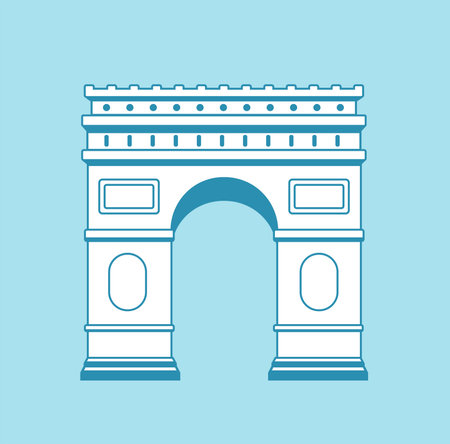 Arc de Triomphe - France , Paris | World famous buildings vector illustrationのイラスト素材