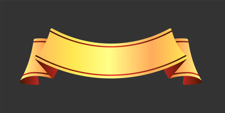 Ribbon banner vector illustration  ( text sapce ) | goldのイラスト素材