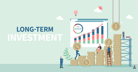 Long-term investment vector banner illustrationのイラスト素材