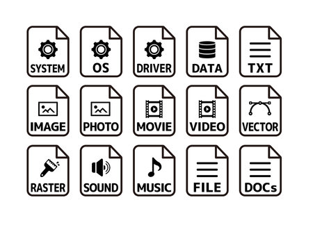 Various file types vector icon illustration setのイラスト素材