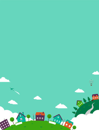 Fantasy planet web banner illustration (with space for design and text) | portraitのイラスト素材