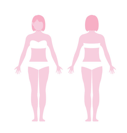Woman's full body silhouette vector illustrationのイラスト素材