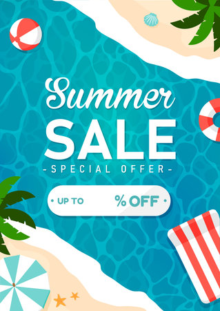 Summer sale vector banner illustrationのイラスト素材
