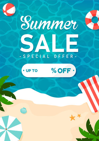 Summer sale vector banner illustrationのイラスト素材