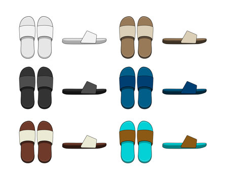 Slippers ( sandals ) vector template illustration setのイラスト素材