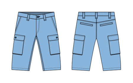Mens shorts ( short pants ) vector template illustrationのイラスト素材