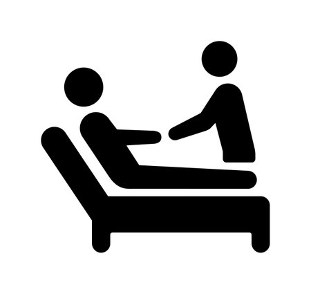 Senior care ( caregiver ) vector icon illustrationのイラスト素材