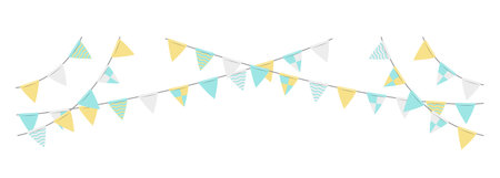 Bunting garland (pennant flags) decoration illustrationのイラスト素材