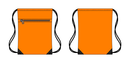Drawstring bag, backpack vector template illustrationのイラスト素材