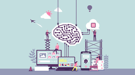 Generative AI (artificial intelligence) vector banner illustration