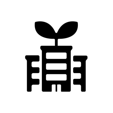 Vector icon illustration on the theme of ecology (rooftop garden)のイラスト素材