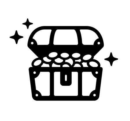 Treasure chest, treasure box vector icon illustrationのイラスト素材
