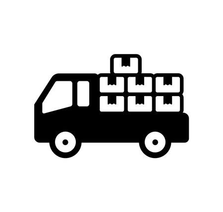 Delivery truck vector icon illustrationのイラスト素材