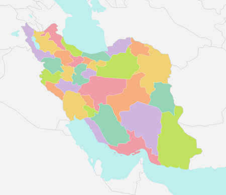 Map of Iranian provinces Vector illustration | no textのイラスト素材