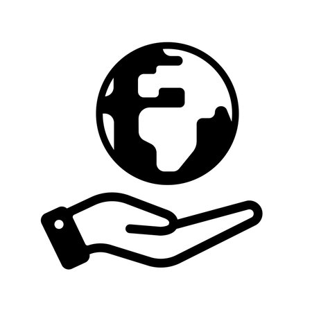 Earth and hand vector icon illustrationのイラスト素材
