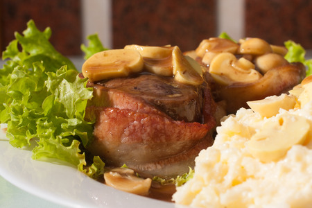 Fillet Mignon with piamontese rice and wine sauceの写真素材