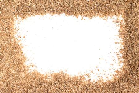 Ground Wheat Frame isolated in white background.の写真素材