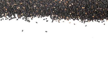 Black Sesame frame on white backgroundの写真素材