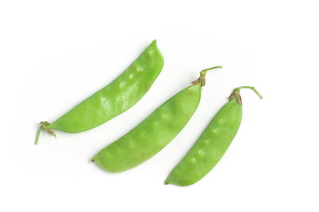 Organic Pea Pods isolated on white background