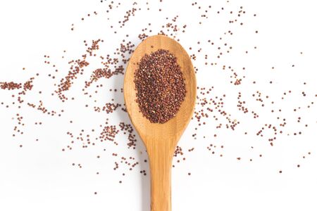 Red Quinoa seeds on white backgroundの写真素材