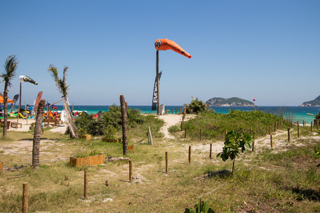 Pepe Beach. Kite Surf Place in Rio de Janeiro, Brazilのeditorial素材