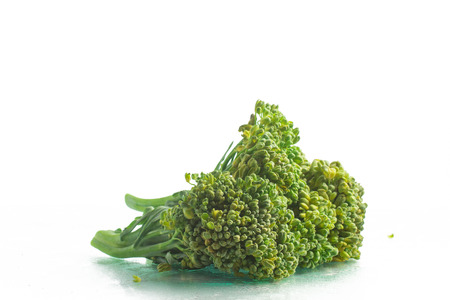 Brazilian Broccoli. Brassica oleracea L. var. italica Plenck on white backgroundの写真素材