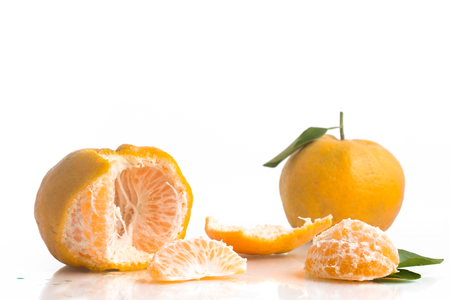 Brazilian Mexerica Pokan or Tangerine isolated on white backgroundの写真素材