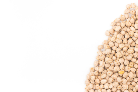 Raw Chickpeas beans isolated on white backgroundの写真素材