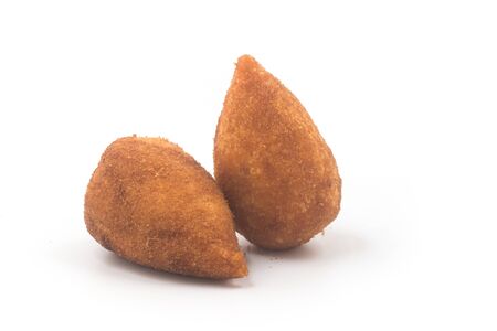 Brazilian Chicken Coxinha isolated on white background